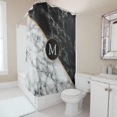 Marmer Shower Curtain met aangepaste letter of num Douchegordijn (In situ)