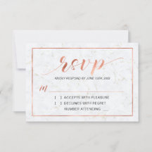 Marmer | Simple Modern Typography RSVP Insert Kaar