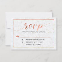 Marmer | Simple Modern Typography RSVP Insert Kaar