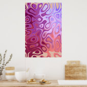 Marmer Slick Metallic Bourgogne Beige Poster (Keuken)