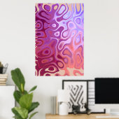 Marmer Slick Metallic Bourgogne Beige Poster (Thuiskantoor)