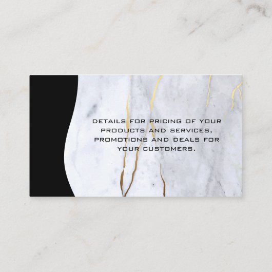 Marmer | Stads Silhouet | QR Code Visitekaartje (Achterkant)