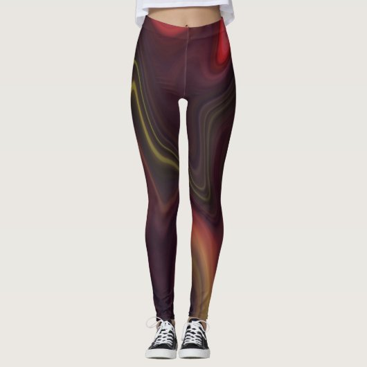 Marmer Stijl Stroom Leggings (Voorkant)