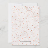 Marmer & Stippen, Moderne Roze Gouden Bruiloftssal Kaart (Achterkant)