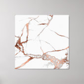 Marmer Stone Abstract Roos Gold White Grey Copper Canvas Afdruk (Voorkant)