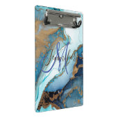 Marmer stone blauwgroen turquoise blue agate Monog Mini Klembord (Schuin)