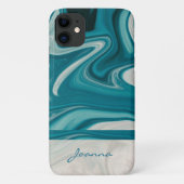 Marmer Stone Grey and Blue Case-Mate iPhone Case (Achterkant)