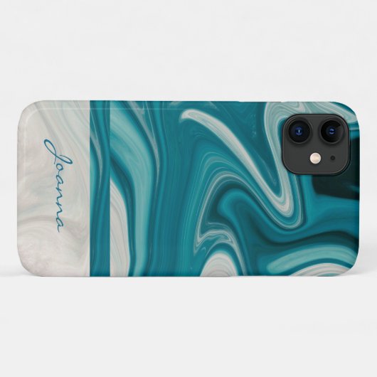 Marmer Stone Grey and Blue Case-Mate iPhone Case (Achterkant (horizontaal))