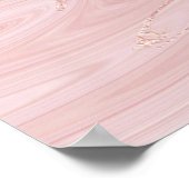Marmer Stone Molten Abstract Roze Roze Glam Poster (Hoek)