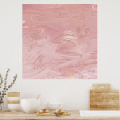 Marmer Stone Molten Abstract Roze Roze Glam Poster (Keuken)