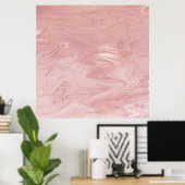 Marmer Stone Molten Abstract Roze Roze Glam Poster (Thuiskantoor)