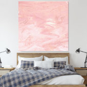 Marmer Stone Molten Gold Abstract Roze Rose Gold Canvas Afdruk (Insitu (Slaapkamer))