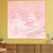 Marmer Stone Molten Gold Abstract Roze Rose Gold Canvas Afdruk (Insitu (Woonkamer))