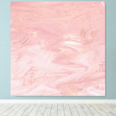 Marmer Stone Molten Gold Abstract Roze Rose Gold Canvas Afdruk (Insitu (Houten vloer))