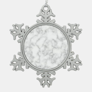 Marmer Stone Pattern Achtergrond Tin Sneeuwvlok Ornament