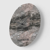 Marmer Stone Pattern in Grey Tones Monogram Grote Klok (Hoek)