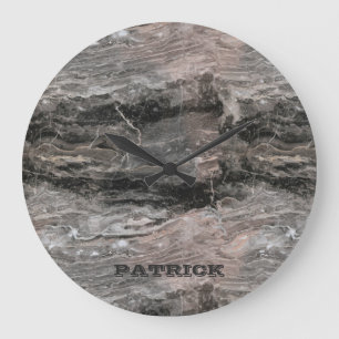 Marmer Stone Pattern in Grey Tones Monogram Grote Klok