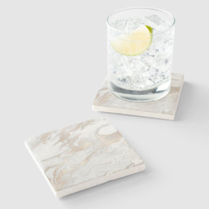 Marmer Stone White Gold beige Ivory Cream Grey Stenen Onderzetter