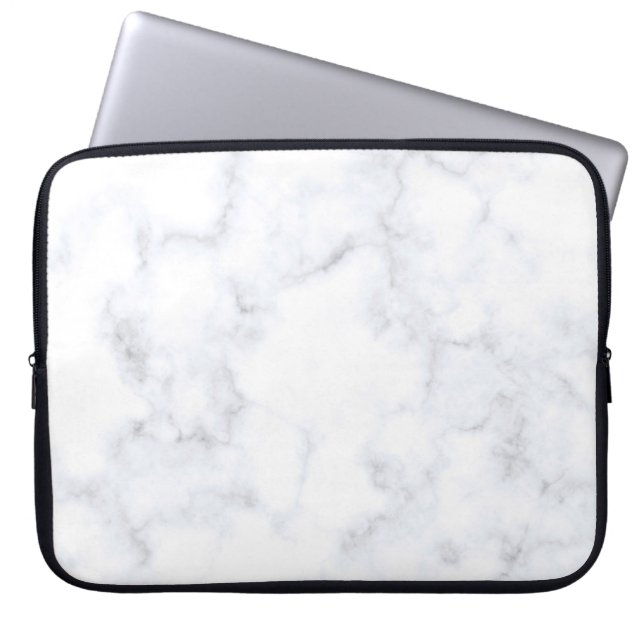 Marmer structuur wit patroon laptop sleeve (Voorkant)