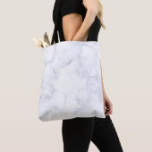 Marmer structuur wit patroon tote bag (Dichtbij)