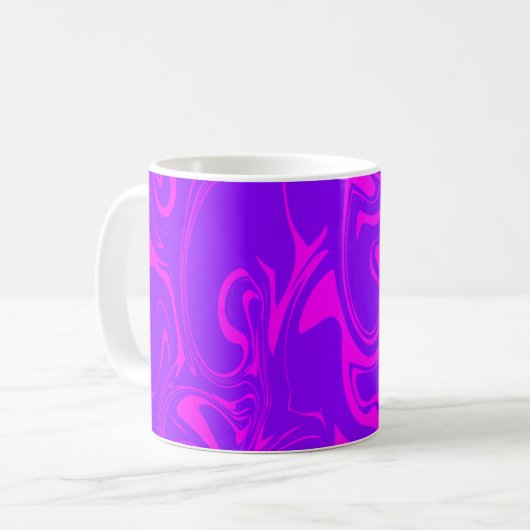 Marmer Swirl Texture - Donkere en heldere Paarse t Koffiemok (Voorkant links)