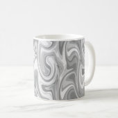 Marmer Swirl Texture - Silver Tones Koffiemok (Voorkant rechts)