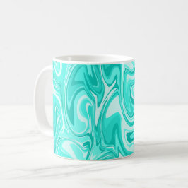 Marmer Swirl Textuur - Ocean Blue Tones Koffiemok