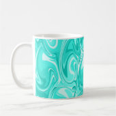 Marmer Swirl Textuur - Ocean Blue Tones Koffiemok (Links)