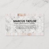 Marmer Tegels | Hout | Silverware-pictogrammen Visitekaartje (Achterkant)