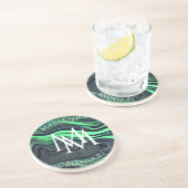 Marmer Texture Green en Black Abrasion Onderzetter (Zijkant)