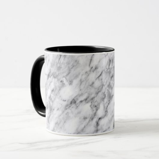 Marmer texture mok Black and white mok (Voorkant links)