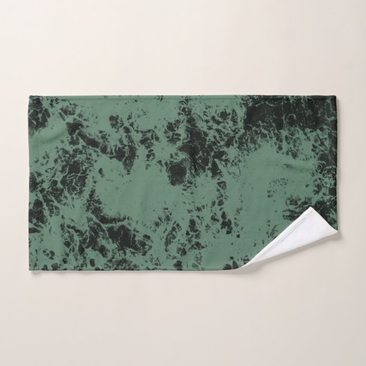 Marmer texture Patroon in zwart en groen Bad Handdoek (Handdoek)