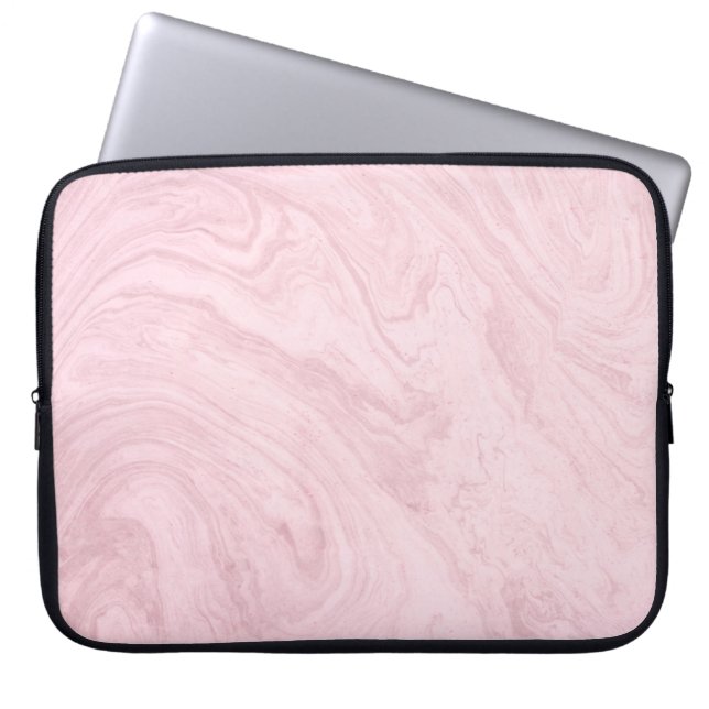 Marmer texture roze lavender laptop sleeve (Voorkant)