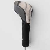 Marmer textuur zwart wit grijs natuurgemsteen golfheadcover (Schuin)