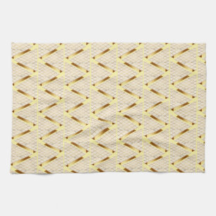 Marmer textuurcollage met gouden diagonale metalen theedoek