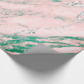 Marmer Tiffany Zilver Grijs Roze Roze Roze Roze St Cadeaupapier (Hoek)