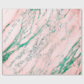 Marmer Tiffany Zilver Grijs Roze Roze Roze Roze St Cadeaupapier (Vlak)