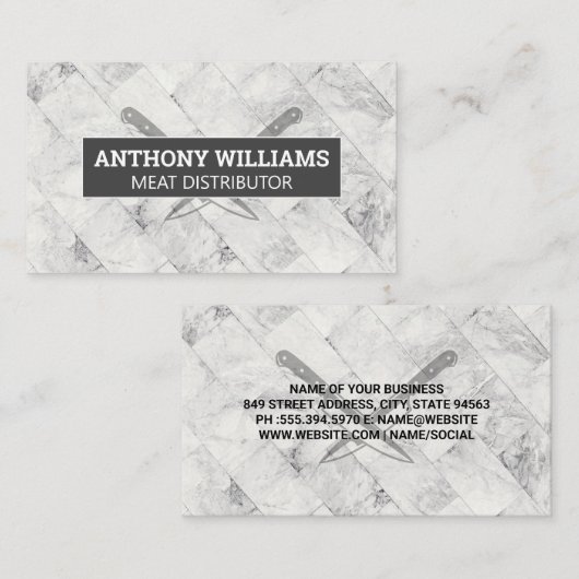 Marmer Tiling | Chef Knives Visitekaartje (Voorkant / Achterkant)