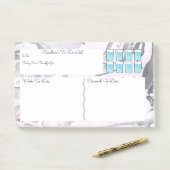 Marmer-to-do-lijst met watertracker post-it® notes (Op bureau)