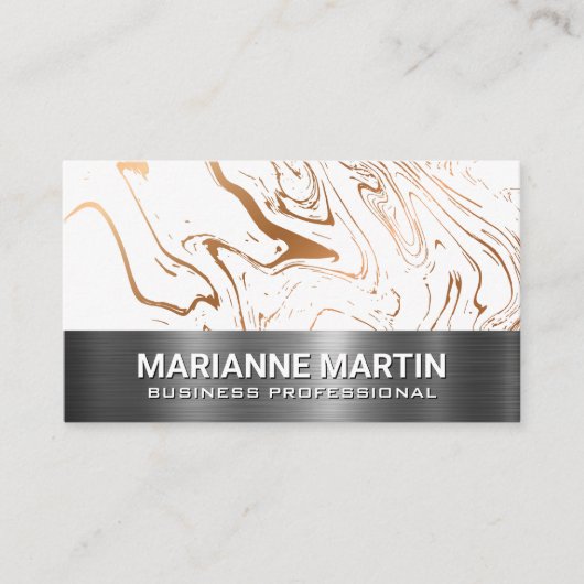 Marmer uitvloeien | Metalen sierstrip Visitekaartje (Voorkant)