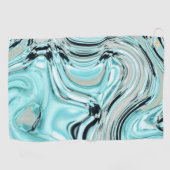 marmer van chic swirls munt aqua blue water ripple golfhanddoek (Horizontaal)