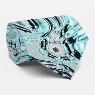 marmer van chic swirls munt aqua blue water ripple stropdas