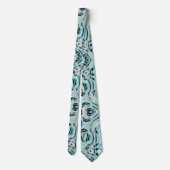 marmer van chic swirls munt aqua blue water ripple stropdas (Achterkant)