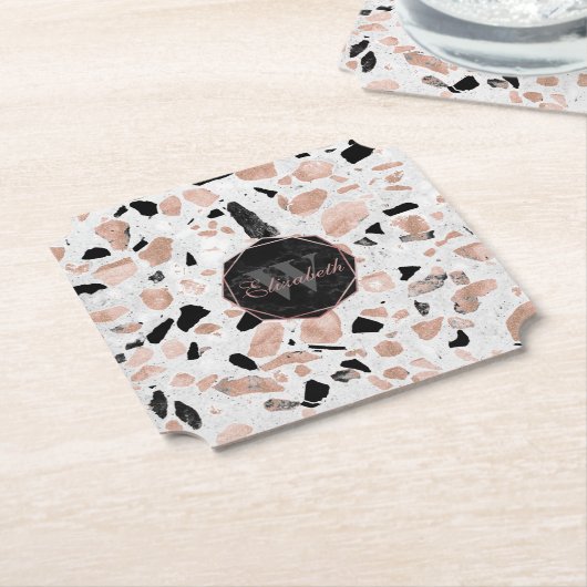 marmer van het roos van Classy abstract terrazzo Kartonnen Onderzetters (Gekanteld)