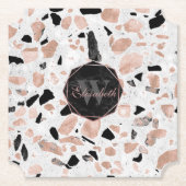  marmer van het roos van Classy abstract terrazzo Kartonnen Onderzetters (Voorkant)