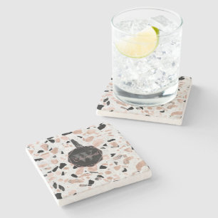 marmer van het roos van Classy abstract terrazzo Stenen Onderzetter