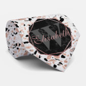  marmer van het roos van Classy abstract terrazzo Stropdas (Opgerold)