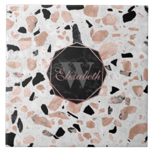  marmer van het roos van Classy abstract terrazzo Tegeltje