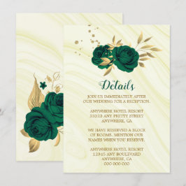 marmer van smaragdgroen goud informatiekaartje