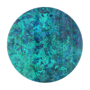 Marmer van textiel, blauw en turkooizen, natuurlij snijplank